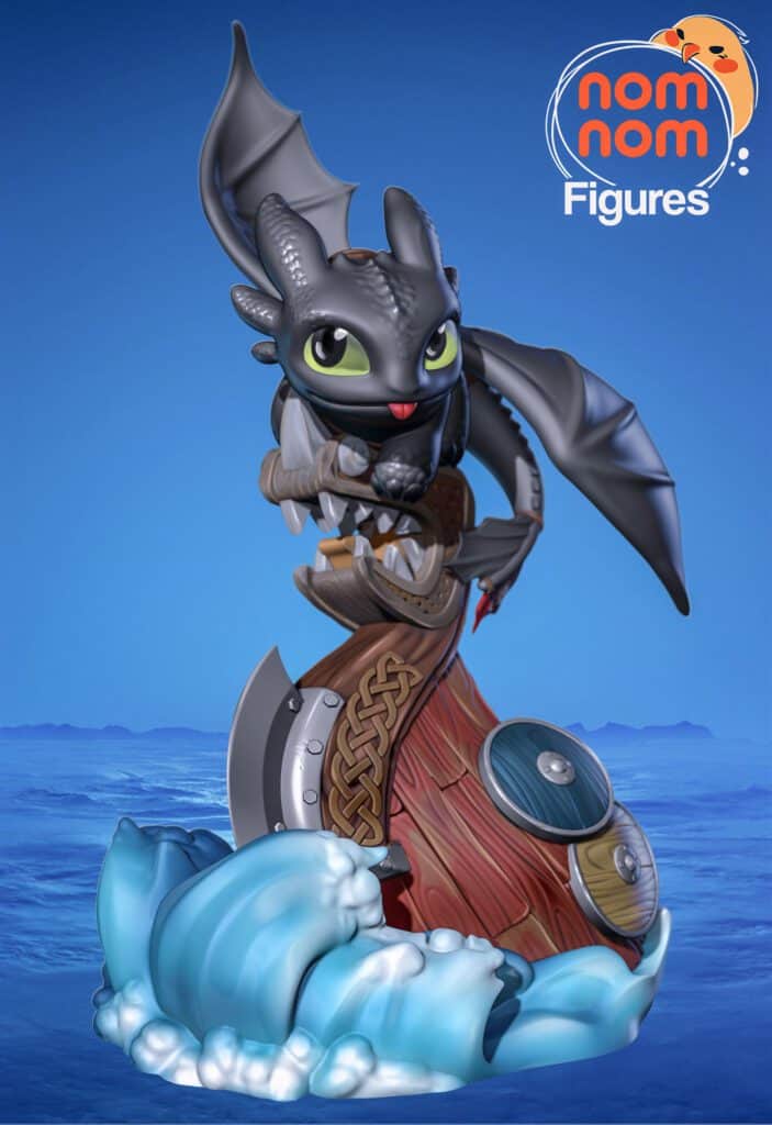 Chibi Toothless - How to Train Your Dragon - figurka 3D Drukarnia Marzeń