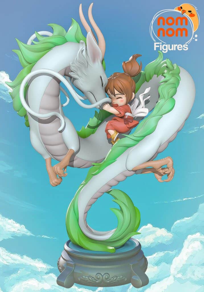 Chibi Haku i Chihiro - Spirited Away - figurka 3D Drukarnia Marzeń