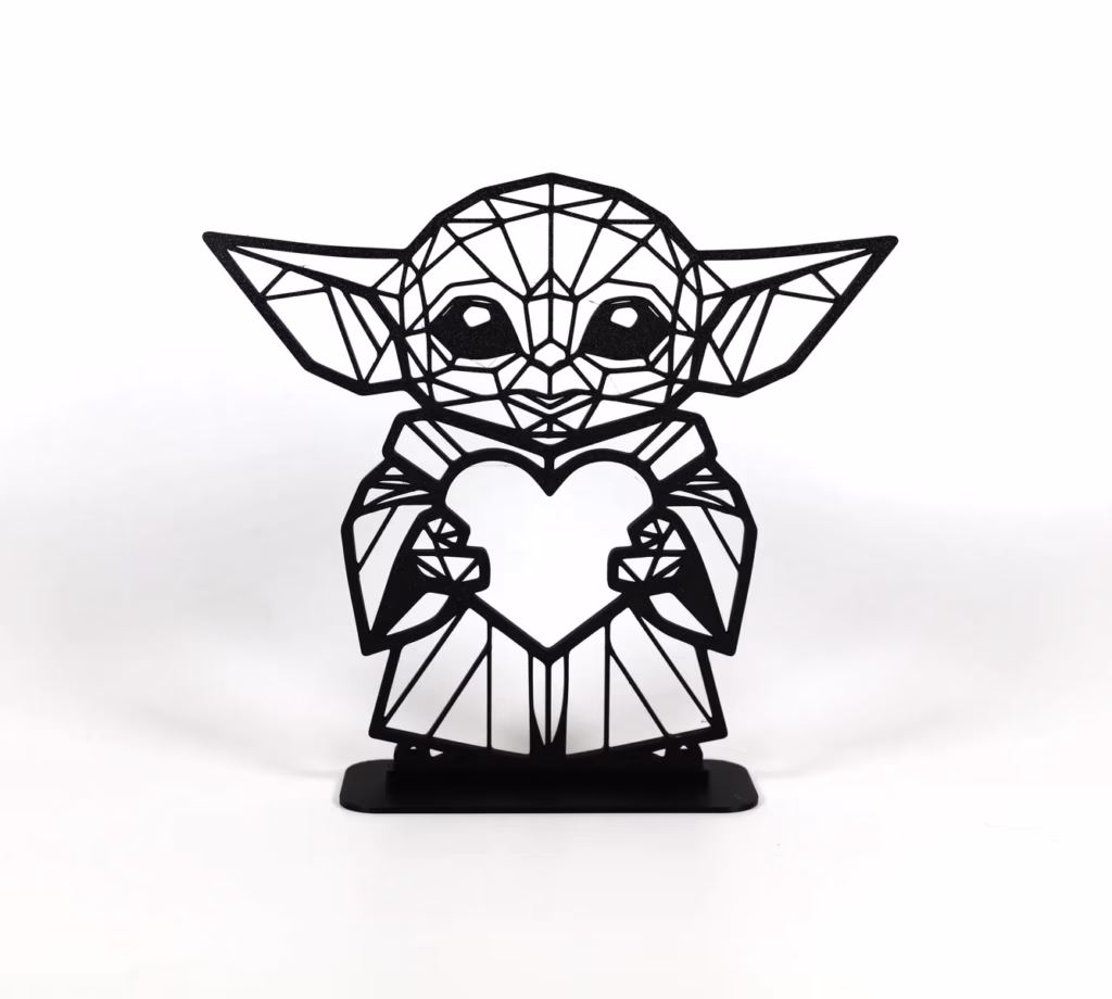 Figurka Baby Yoda z Sercem Walentynki - figurka 3D Drukarnia Marzeń