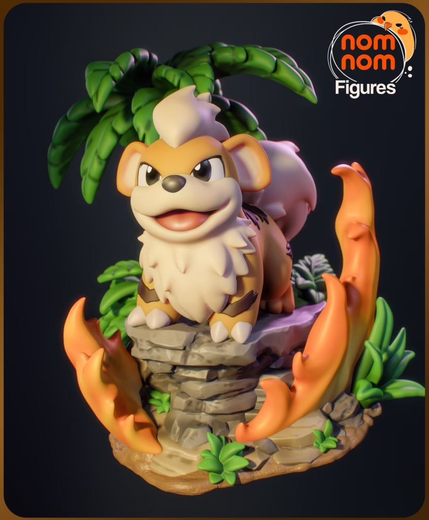Chibi Growlithe - Pokemon - figurka 3D Drukarnia Marzeń