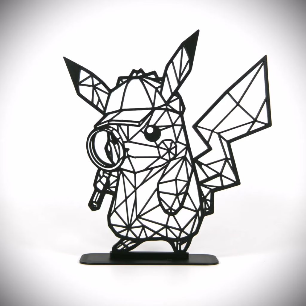 Figurka geometryczna Detektyw Pikachu Pokemon - figurka 3D Drukarnia Marzeń