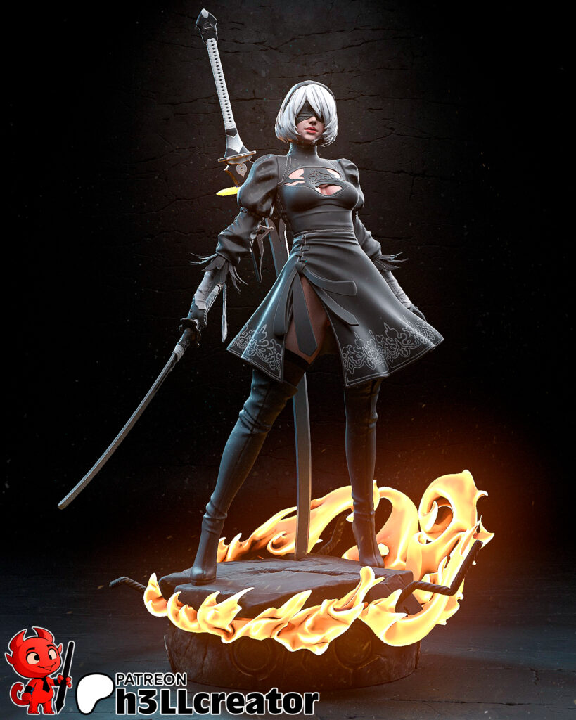 2B - NieR: Automata - figurka 3D Drukarnia Marzeń