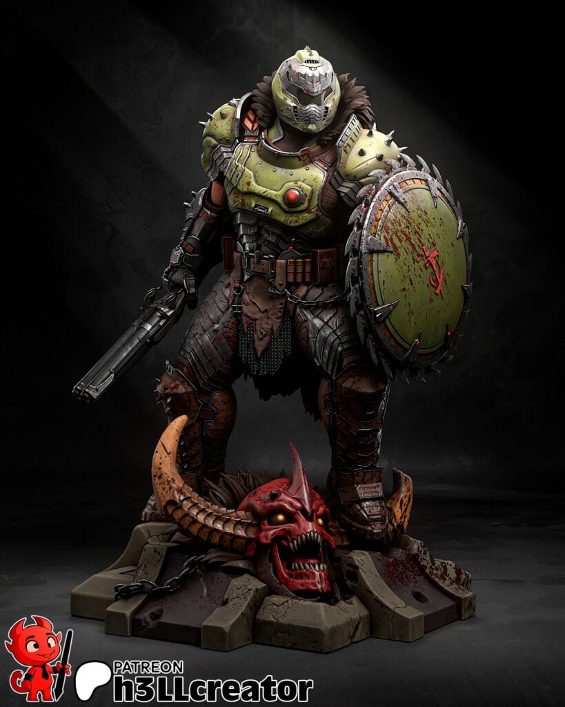 Doomguy - Doom - figurka 3D Drukarnia Marzeń
