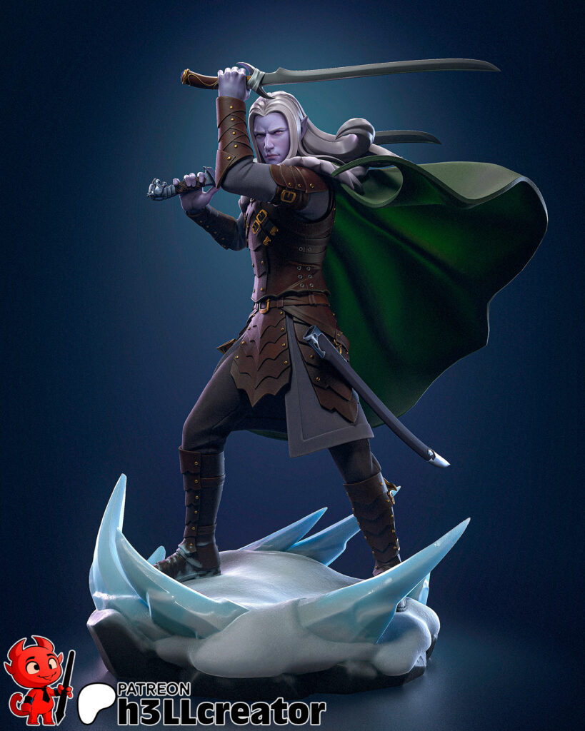 Drizzt Do'Urden - Dungeons & Dragons - figurka 3D Drukarnia Marzeń