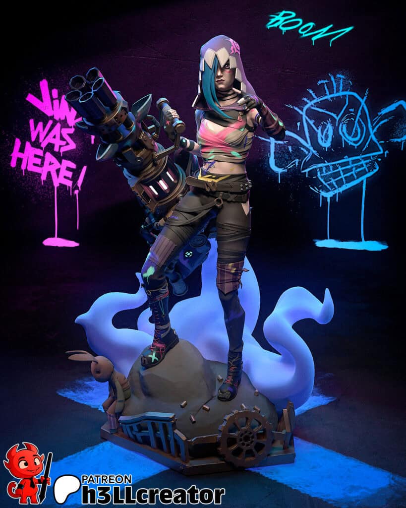 Jinx - Arcane - figurka 3D Drukarnia Marzeń