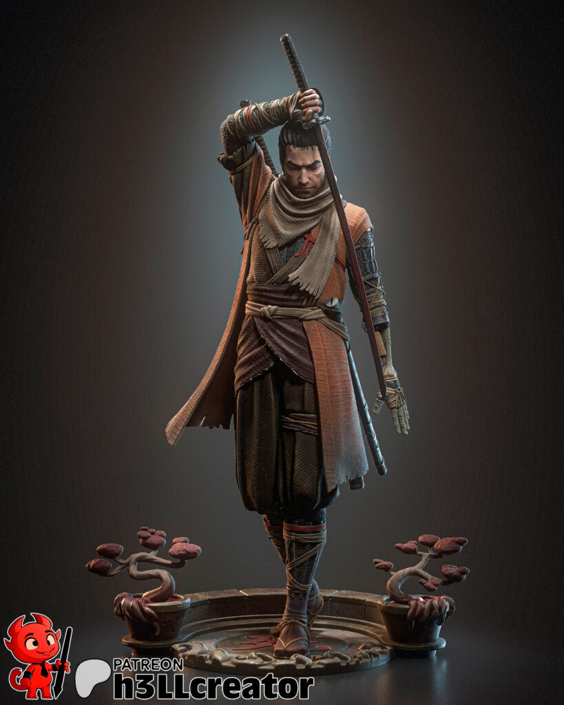 Wolf - Sekiro: Shadows Die Twice - figurka 3D Drukarnia Marzeń