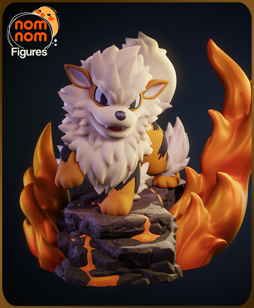 Chibi Arcanine - Pokemon - figurka 3D Drukarnia Marzeń