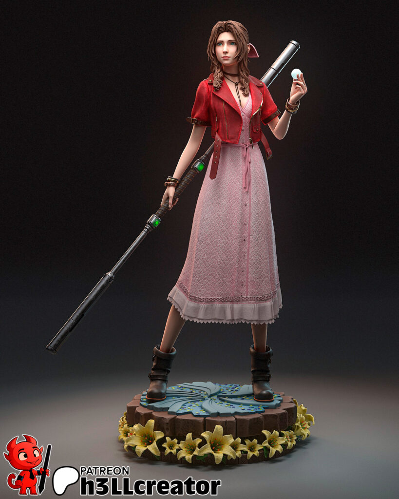 Aerith - Final Fantasy - figurka 3D Drukarnia Marzeń