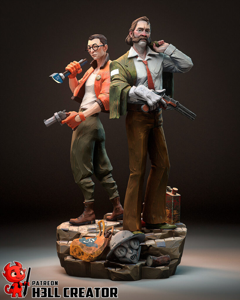 Harry & Kim - Disco Elysium - figurka 3D Drukarnia Marzeń