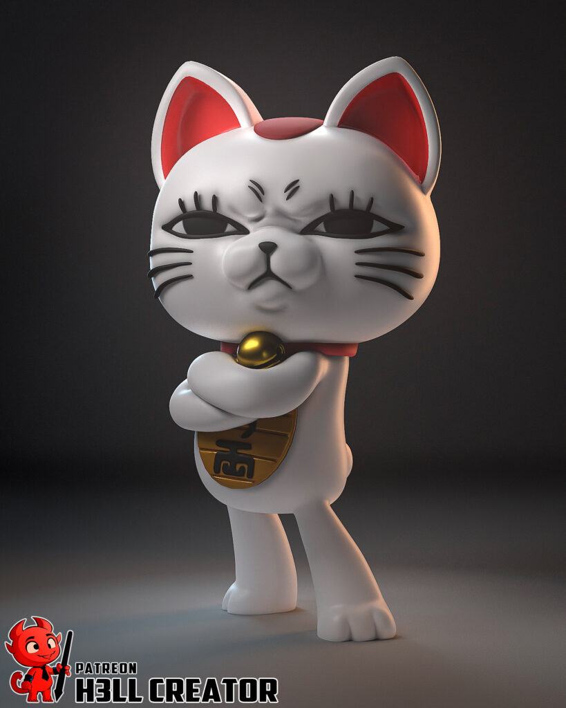 Turbo Granny Cat - Dandadan - figurka 3D Drukarnia Marzeń